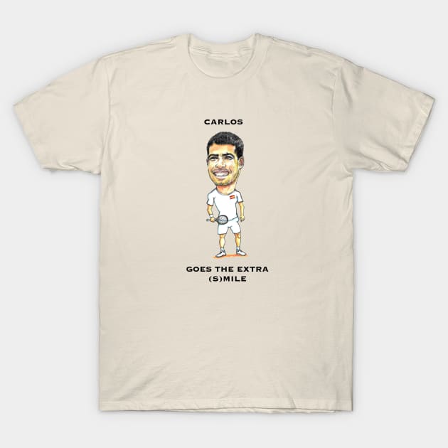 Carlos Alcaraz caricature T-Shirt by dizzycat-biz